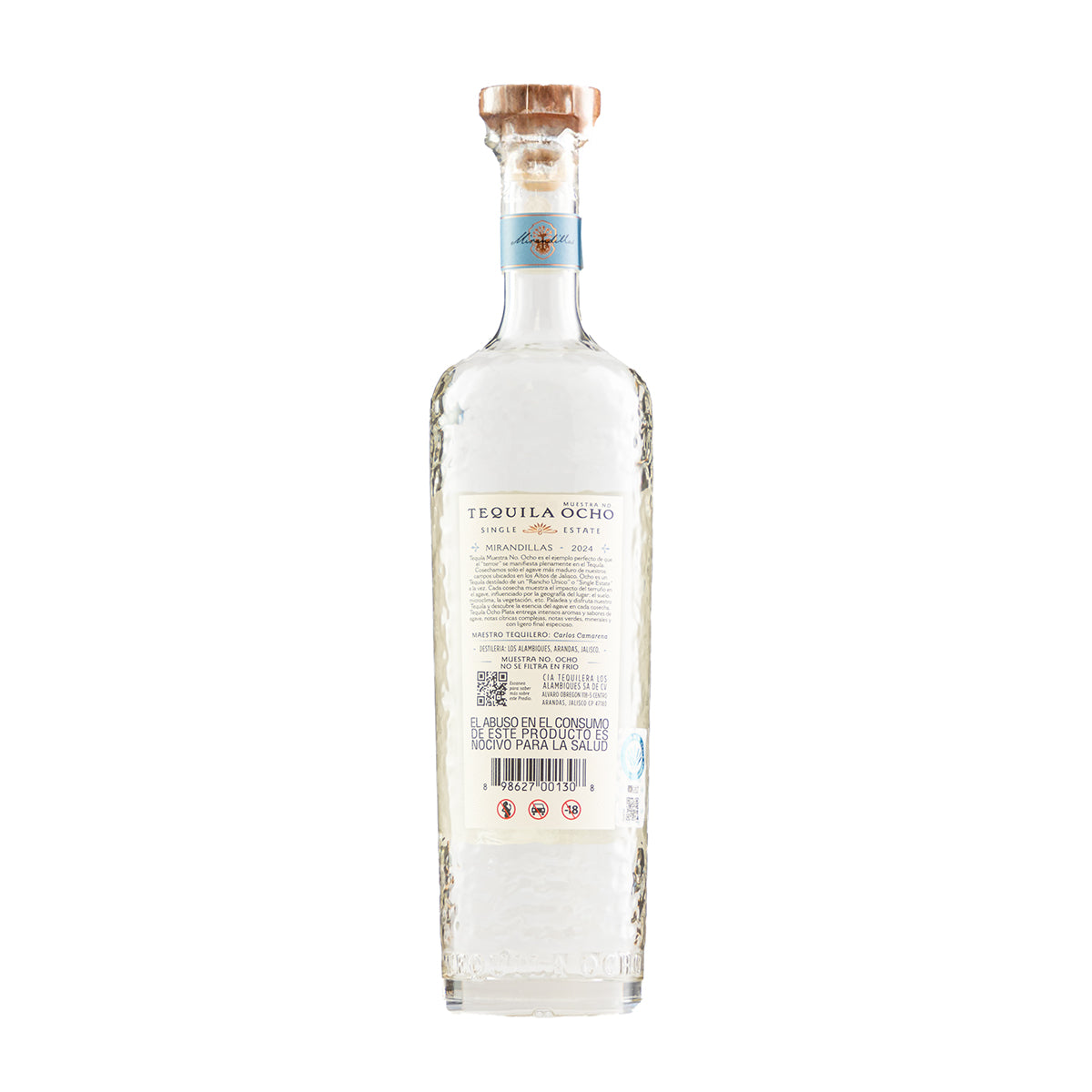 Tequila Ocho Single Estate Plata 750 Ml Nva Presentación