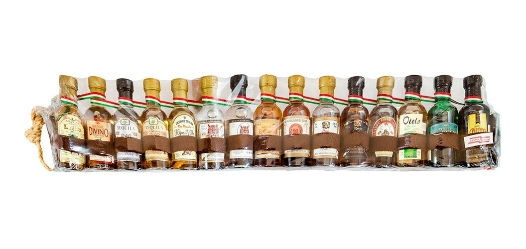 Licores Veracruz Carrillera De Bar Con 15 Miniaturas