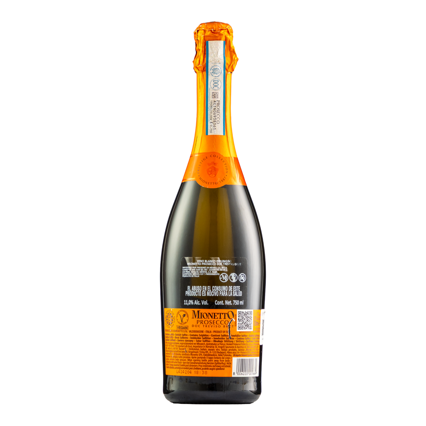 Vino Blanco Espumoso Mionetto Prestige Prosecco 750 Ml