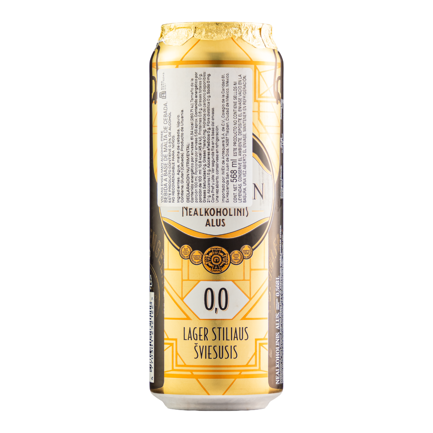 Cerveza Volfas Engelman Alcohol Free Lata 568 Ml