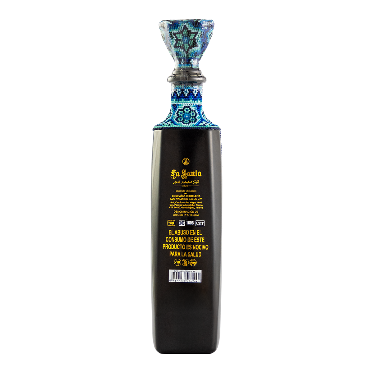 Tequila La Santa Black Añejo Triple Barrel Huichol 750 Ml