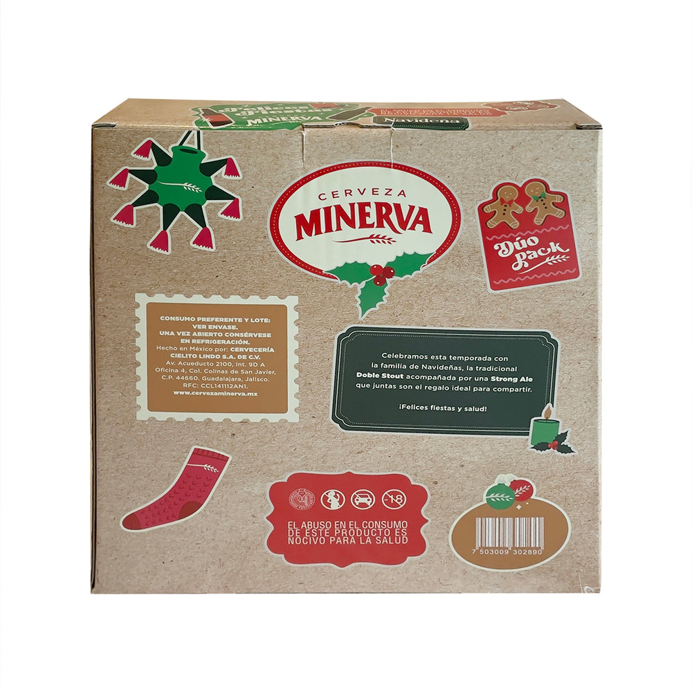Cerveza Minerva Navideña Duo Pack Con Copa 650 Ml