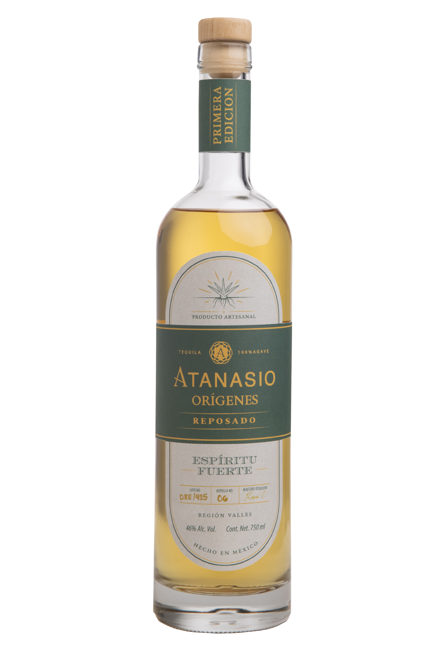 Tequila Atanasio Orígenes Espíritu Fuerte Reposado 750 Ml