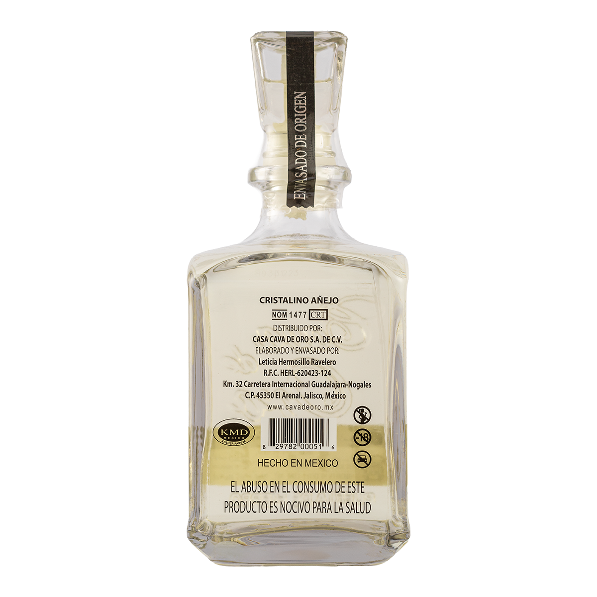 Tequila Gran Cava de Oro Añejo Cristalino 750 Ml
