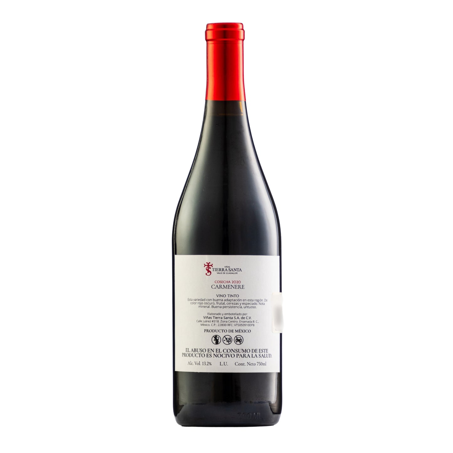 Vino Tinto Tierra Santa Carmenere 12.8 750 Ml