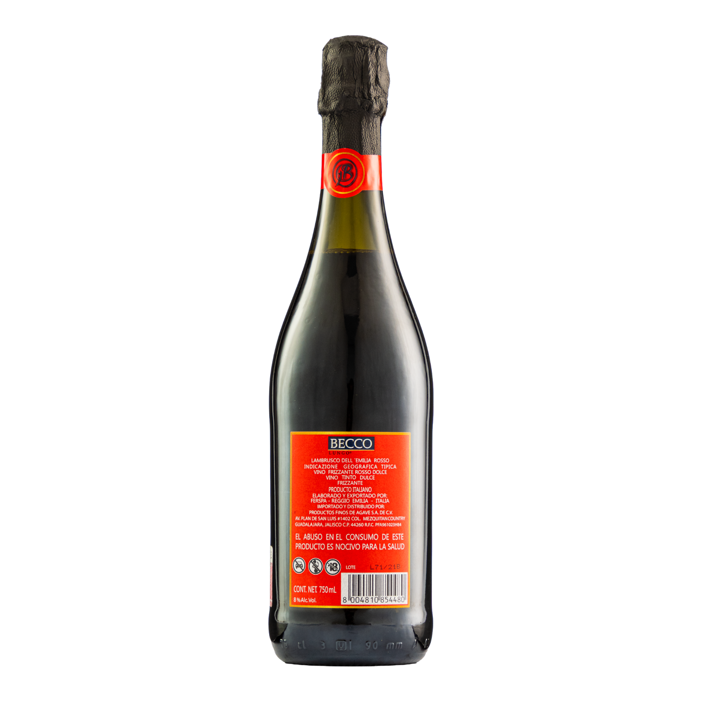 Vino Tinto Lambrusco Becco 750 Ml