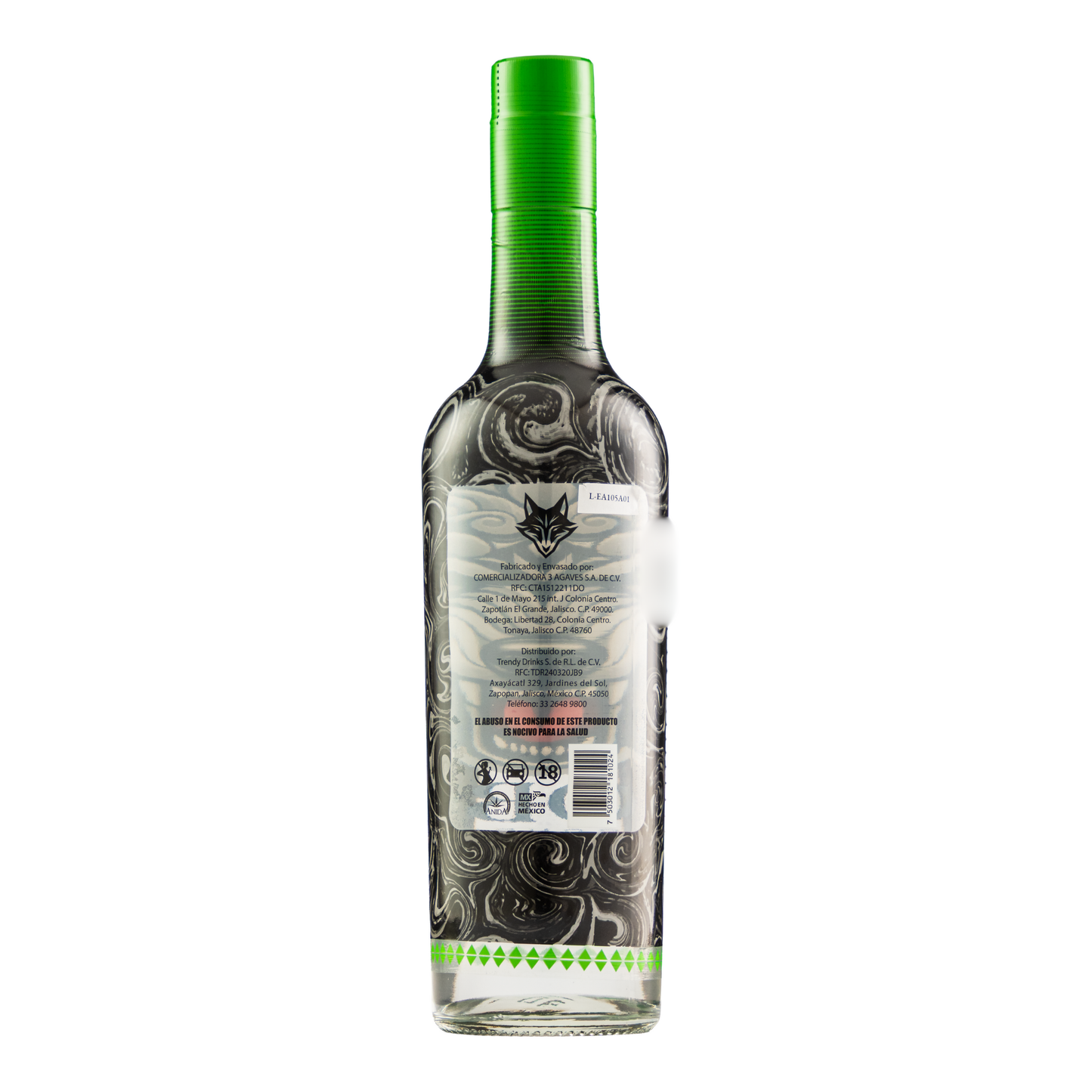 Destilado De Agave Lobo Escondido Ahumado 750 Ml