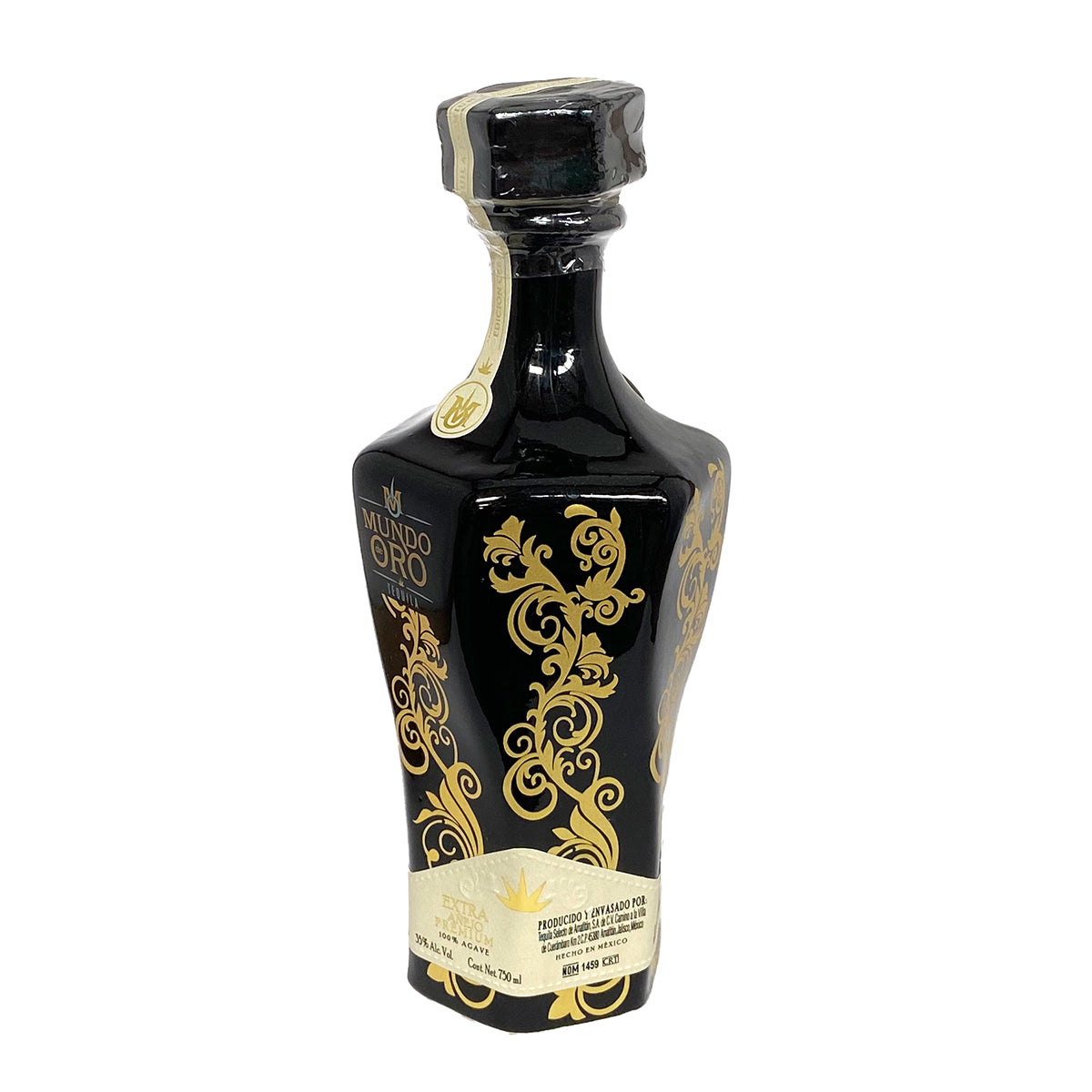 Tequila Artesanal Mundo De Oro Extra Añejo Cerámica Negro
