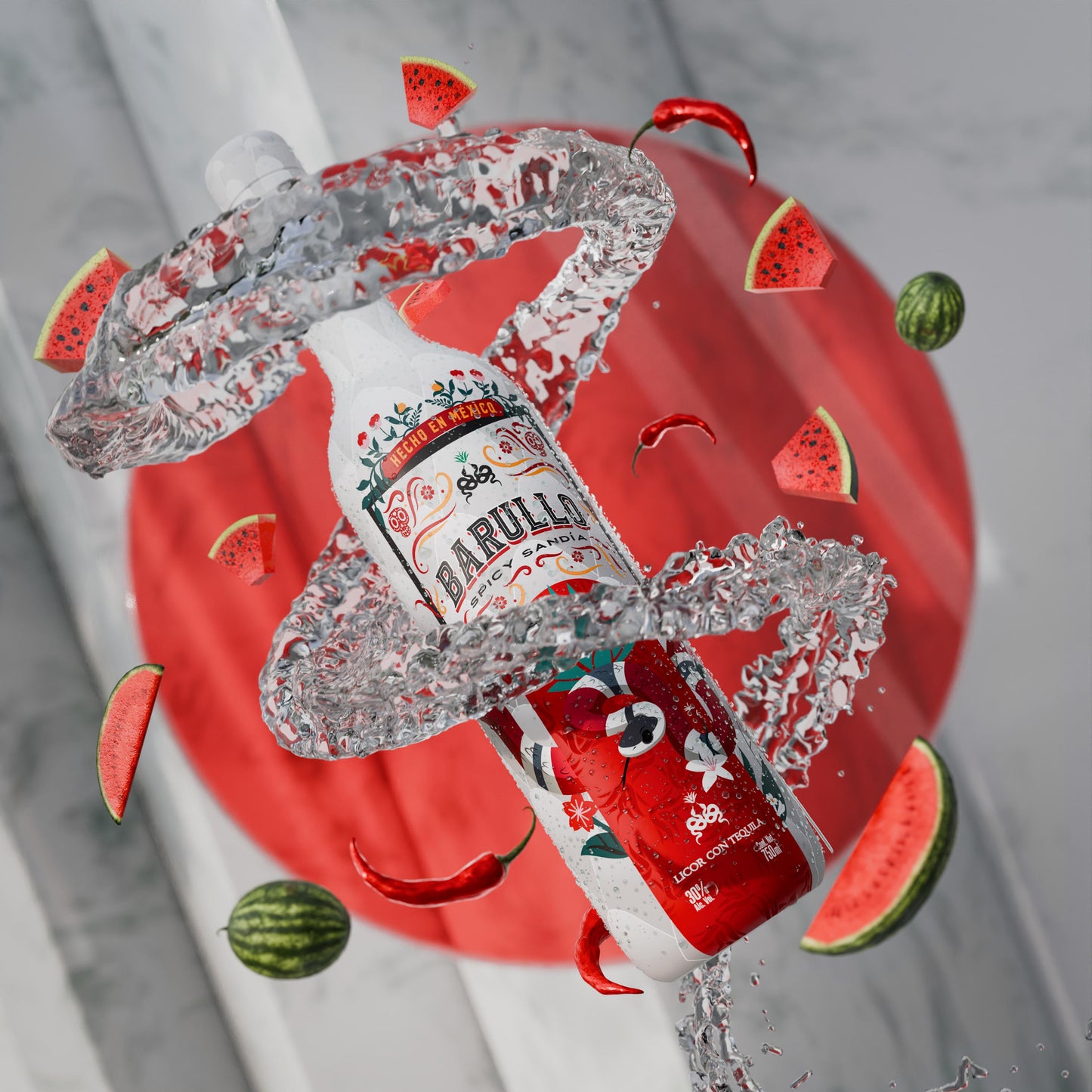 Licor con Tequila Barullo Spicy Sandía 750 Ml