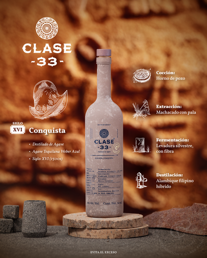 Destilado de Agave Clase 33 Edición Conquista Blanco 750 Ml