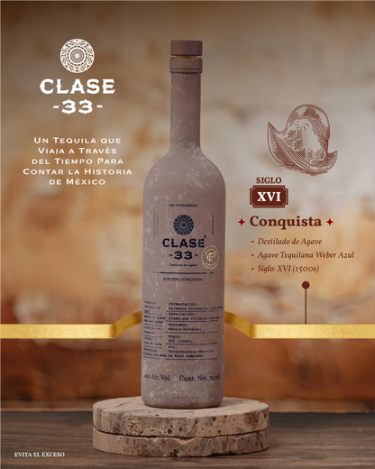 Destilado de Agave Clase 33 Edición Conquista Blanco 750 Ml