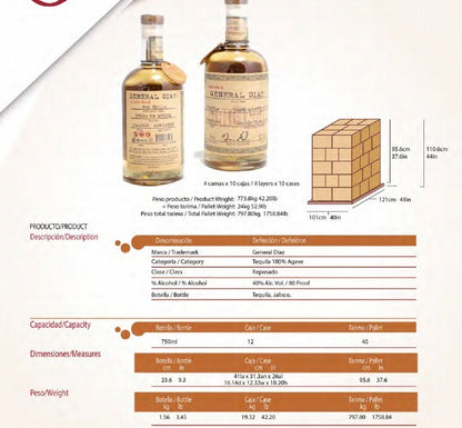 Tequila General Diaz Reposado 750ml