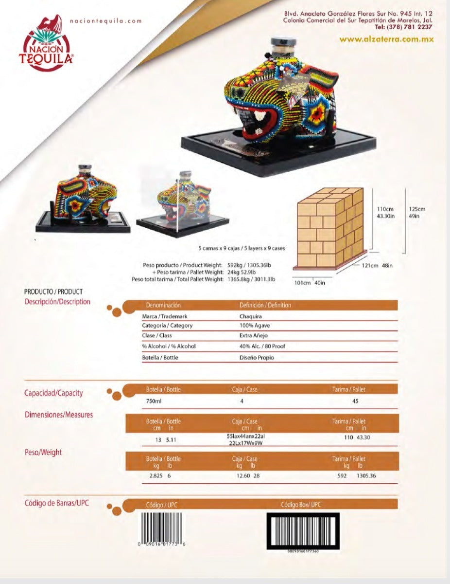 Tequila Chaquira Extra Añejo 750ml