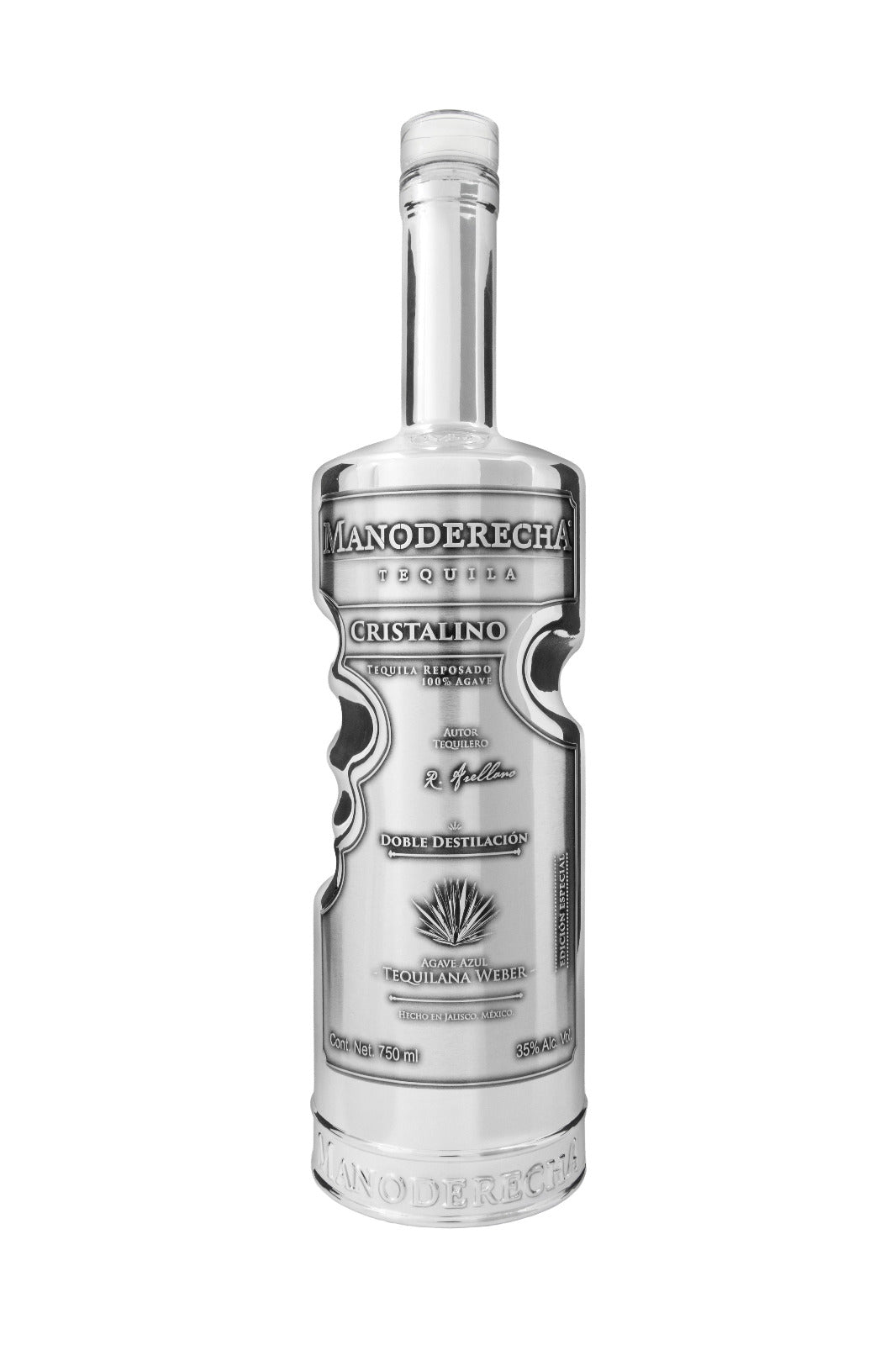  Tequila Manoderecha Reposado Cristalino 750 Ml