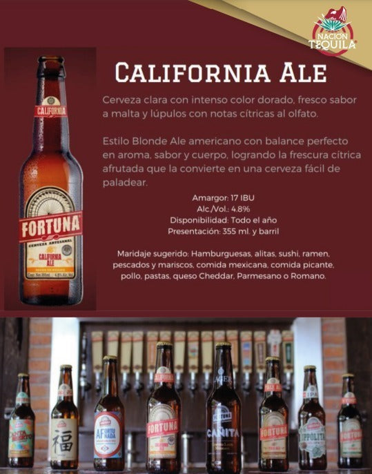 Cerveza Artesanal Fortuna California Ale 355 Ml