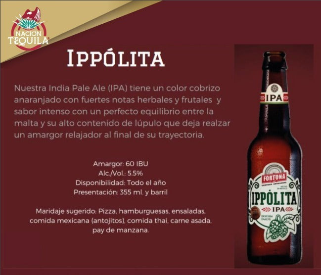 Cerveza Artesanal Fortuna Ippólita Ipa 355 Ml