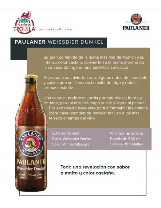 Cerveza Paulaner Hefe-weissbier Dunkel 500ml