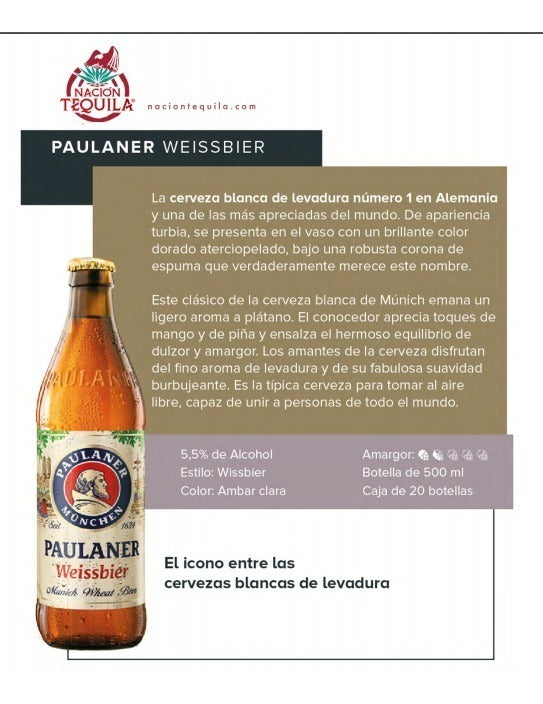 Cerveza Paulaner Hefe-weissbier Naturtrüb 500ml