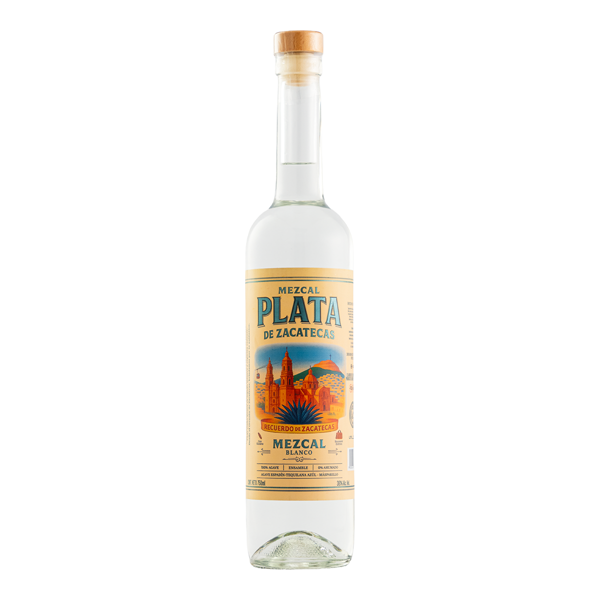 Mezcal Plata de Zacatecas Con Gusano 750 Ml