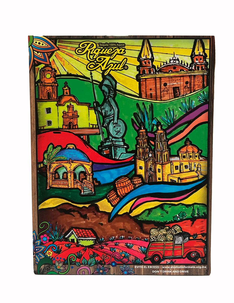 Tequila Riqueza Artesanal Azul Añejo Huichol 750 Ml