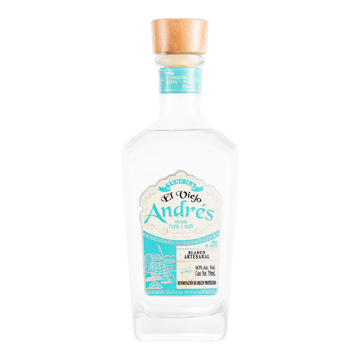 Tequila El Viejo Andrés Artesanal Blanco 750 Ml