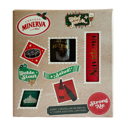 Cerveza Minerva Navideña Duo Pack Con Copa 650 Ml