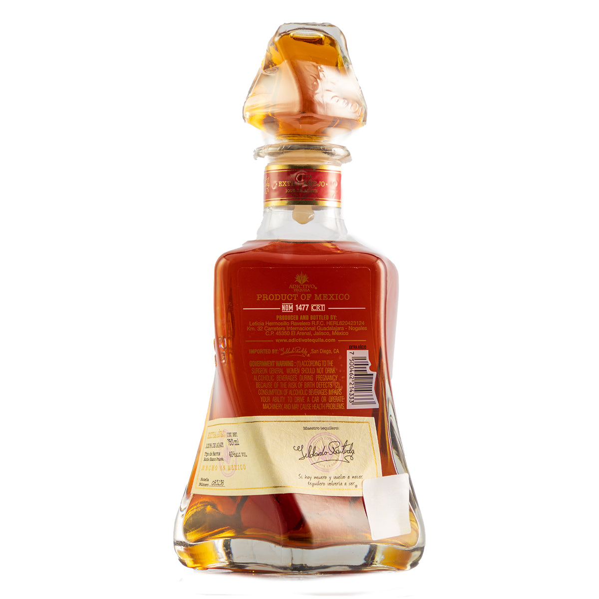 Tequila Adictivo Extra Añejo 100% Agave 750 Ml