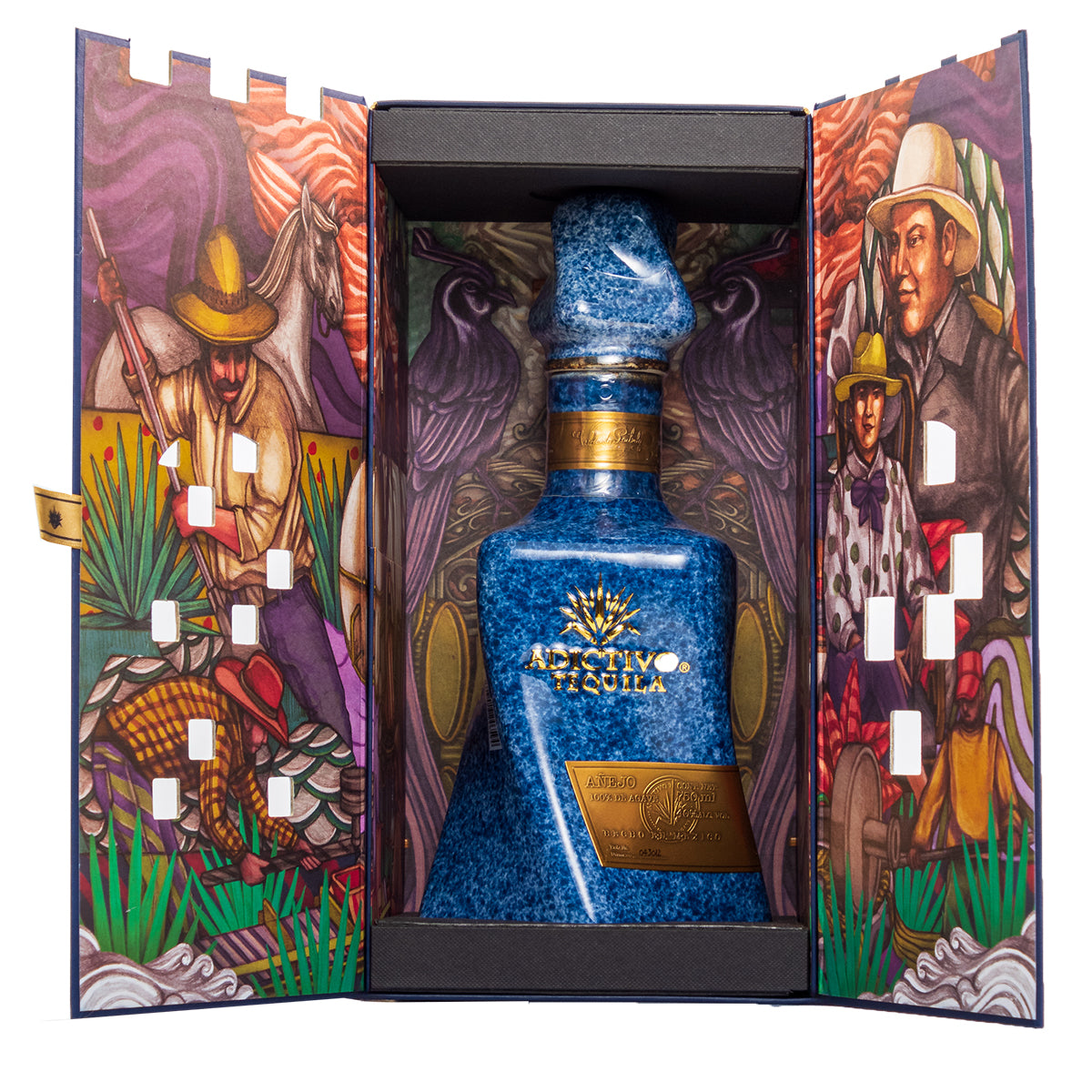 Tequila Adictivo Blue Label Añejo 100% Agave 750 Ml