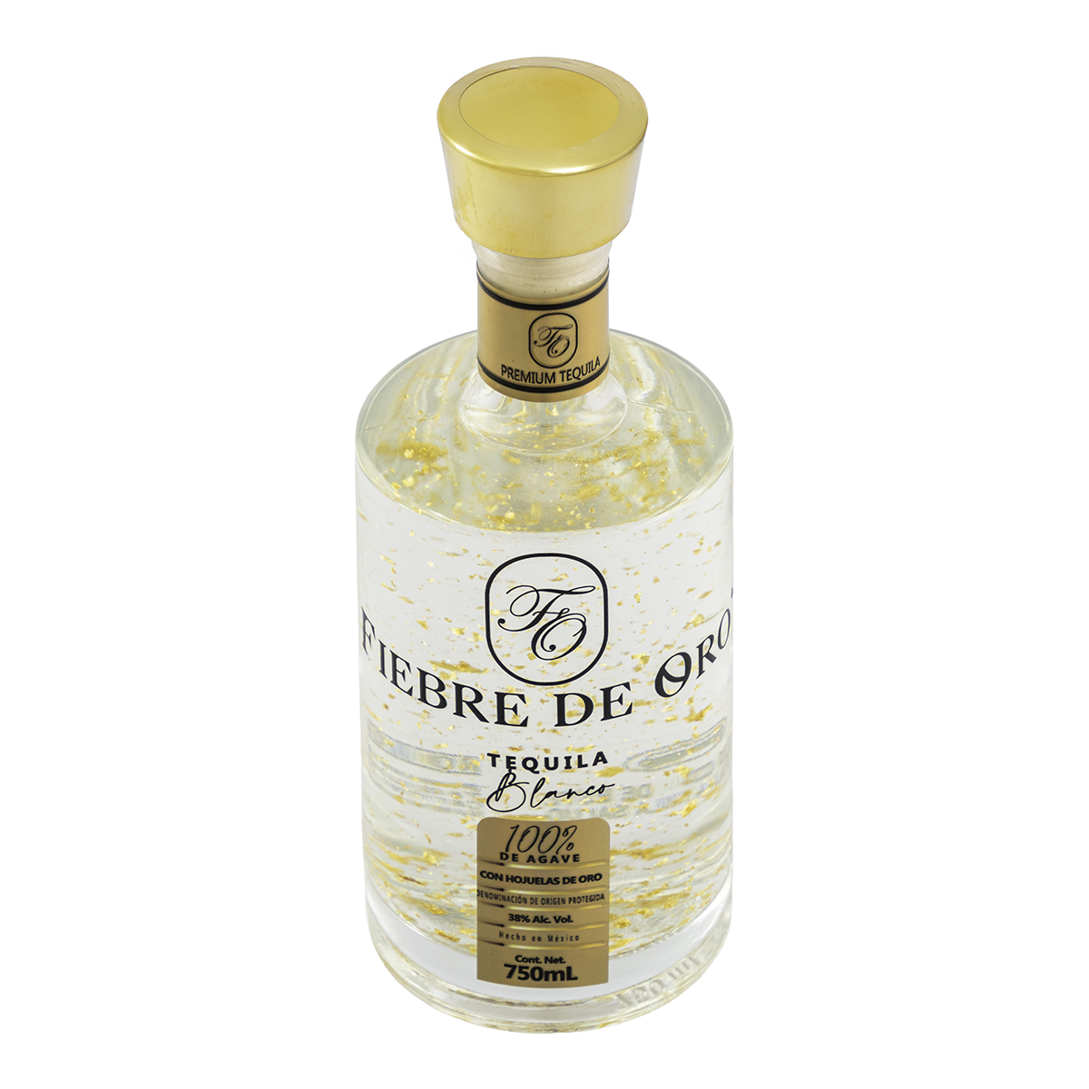 Tequila Fiebre de Oro Blanco Con Hojuelas de Oro 750 Ml