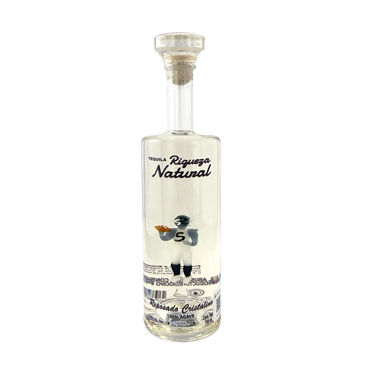 Tequila Riqueza Natural Reposado Cristalino Futbol 750 ml