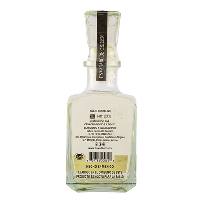 Tequila Gran Cava de Oro Añejo Cristalino 375 Ml