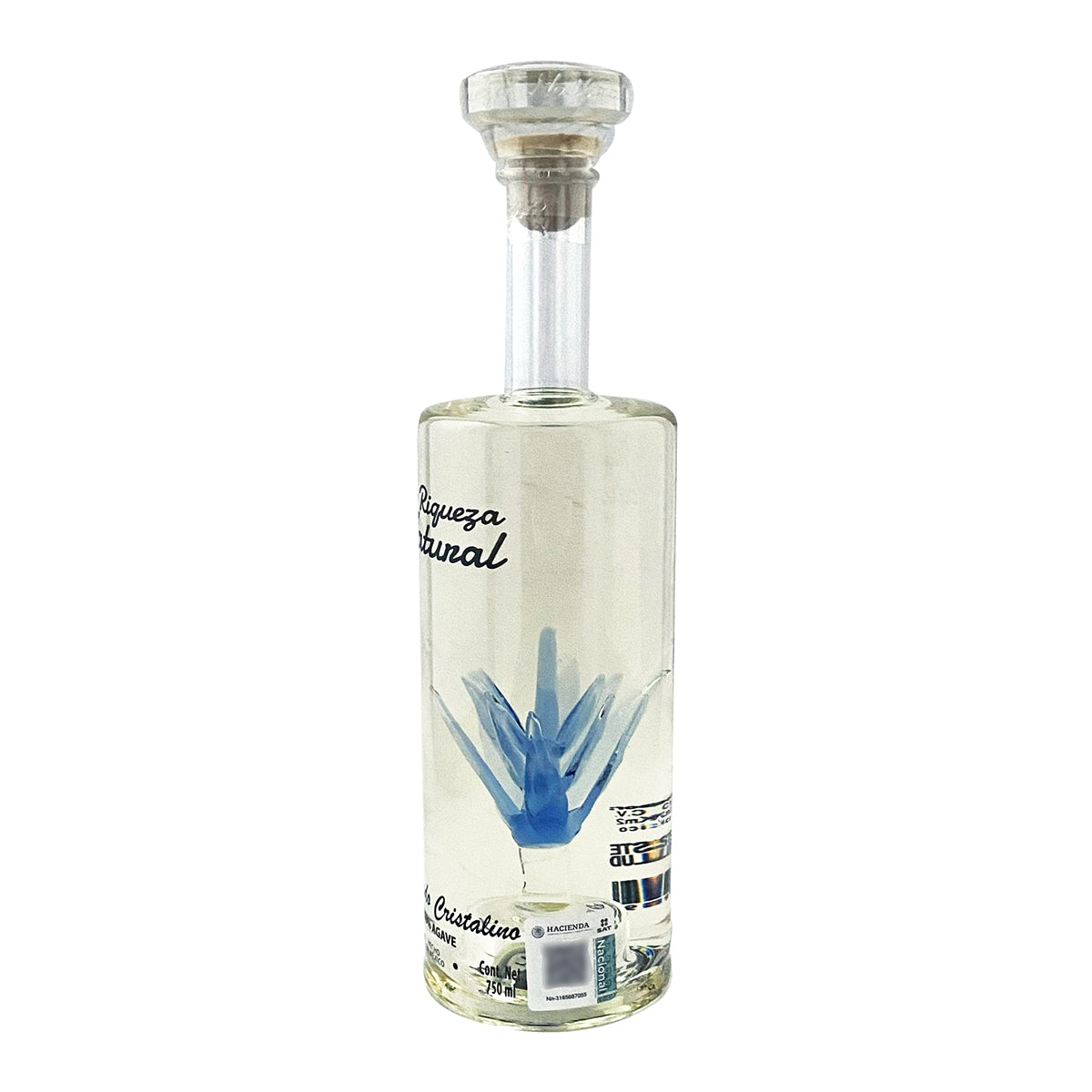 Tequila Riqueza Natural Reposado Cristalino Agave 750 ml