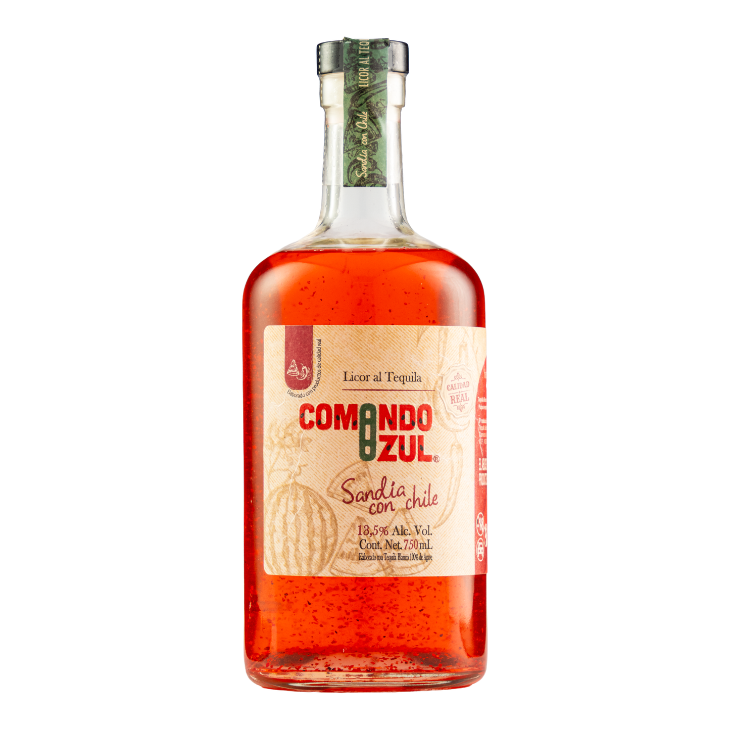 Licor con Tequila Comando Azul Sandía con Chile 750 Ml