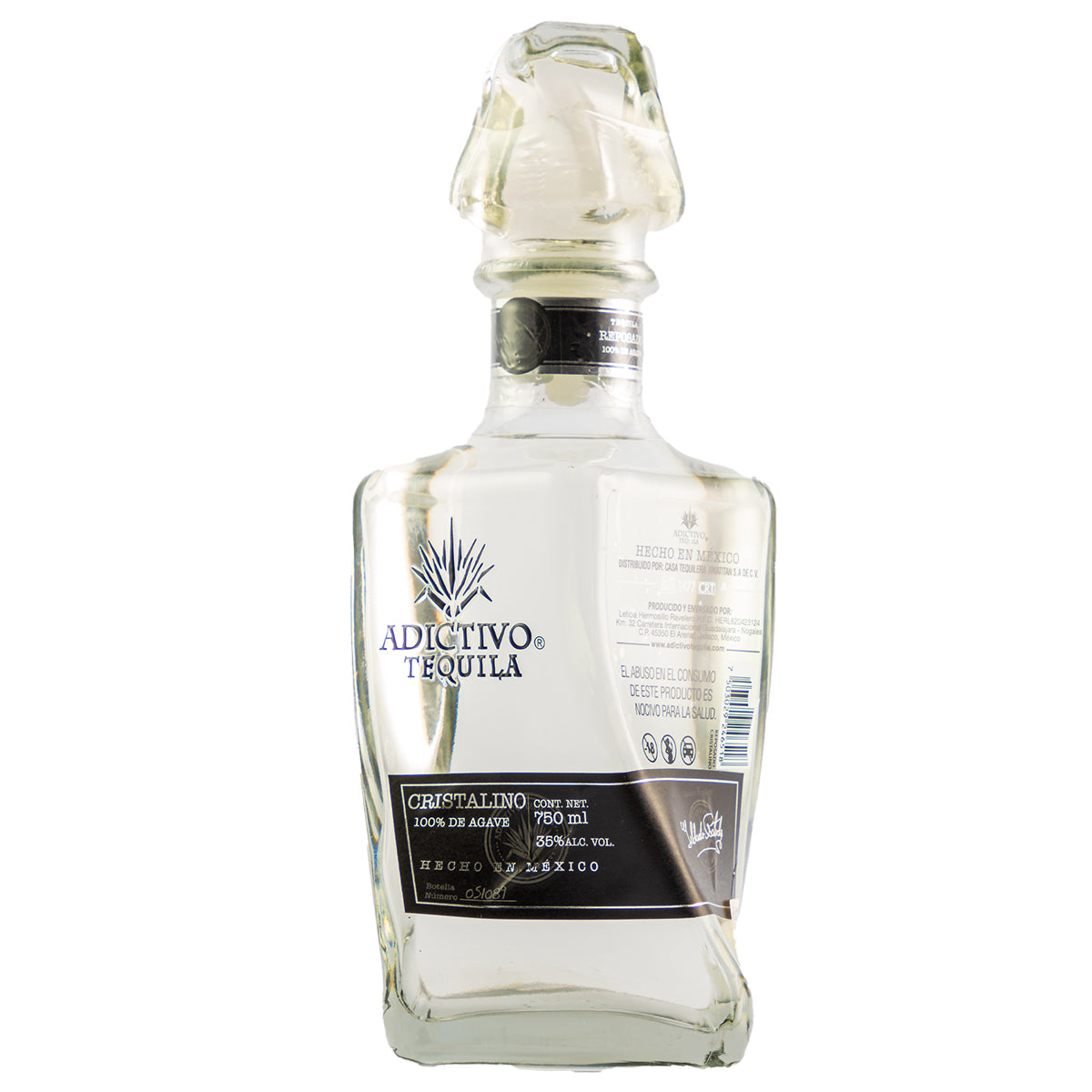 Tequila Adictivo Reposado Cristalino 100% Agave 750 Ml