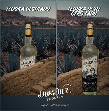 Tequila Dos o Diez Blanco 100% Agave ″Don Silverio″ 750 Ml