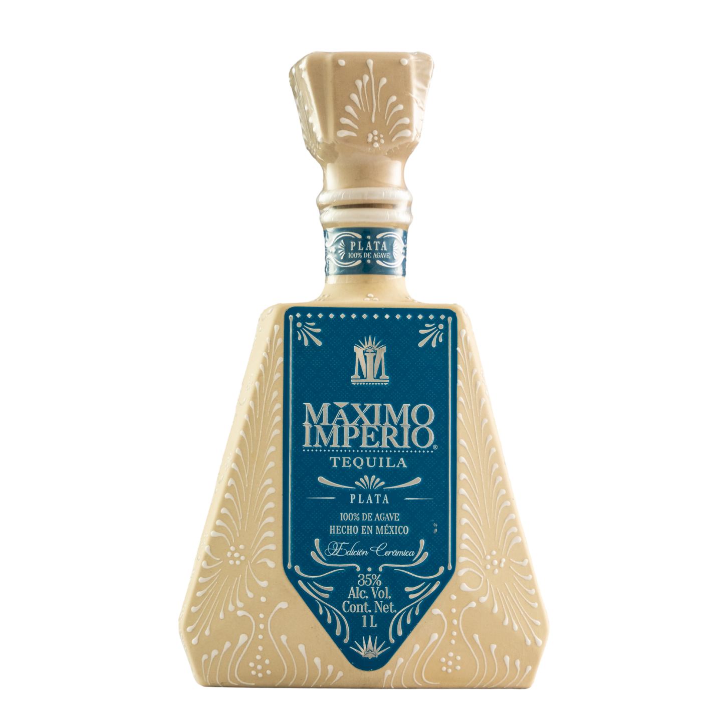 Tequila Máximo Imperio Cerámica Plata 1000 Ml