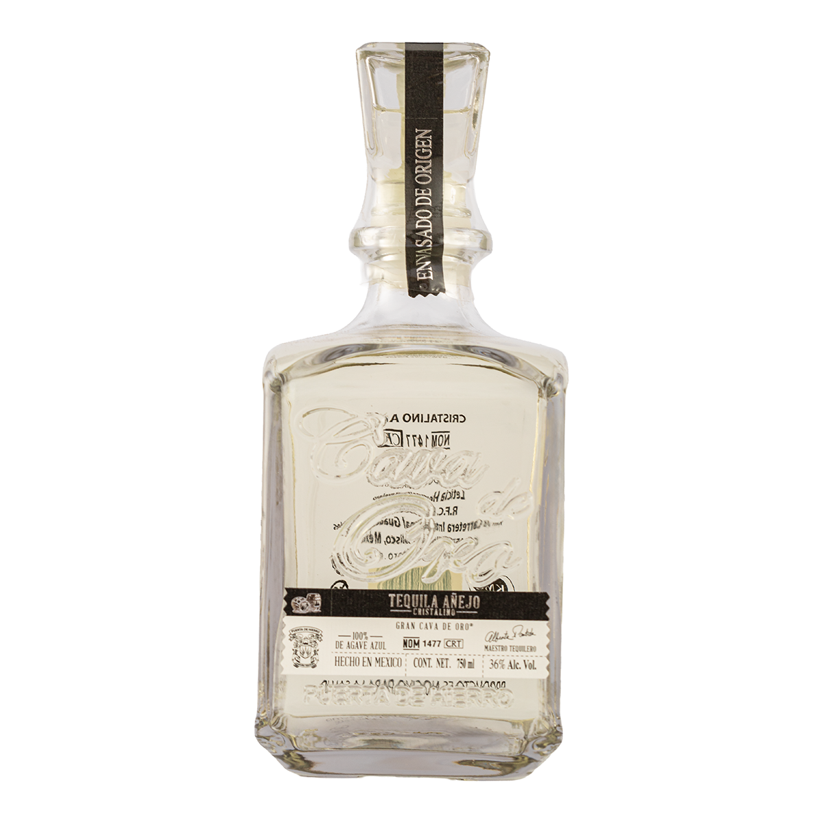 Tequila Gran Cava de Oro Añejo Cristalino 750 Ml