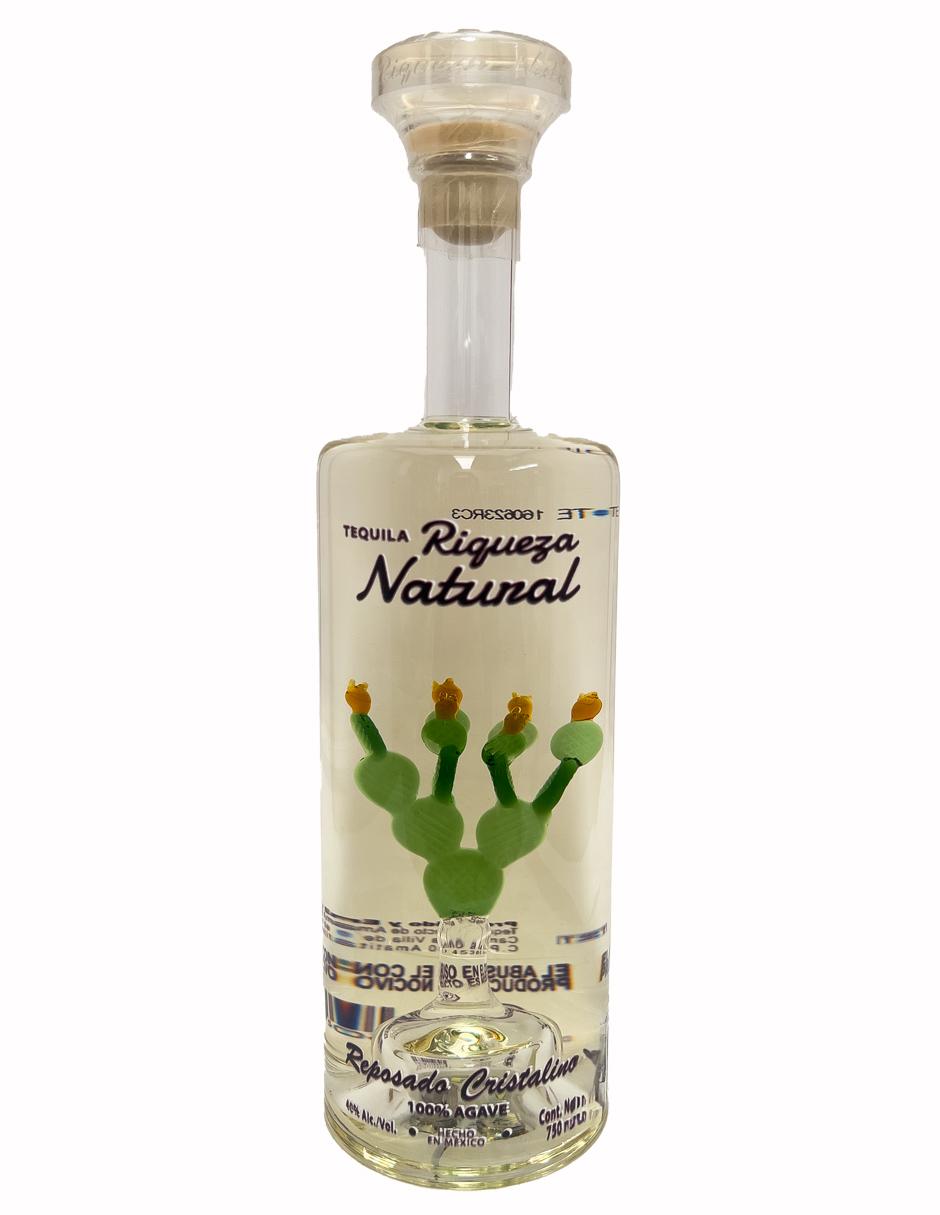 Tequila Riqueza Natural Reposado Cristalino Nopal 750 ml