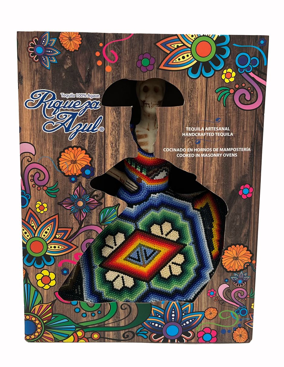 Tequila Riqueza Artesanal Azul Añejo Huichol 750 Ml