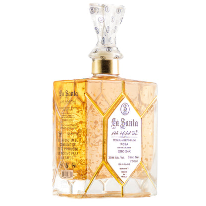 Tequila La Santa Reposado Pink Oro 24k 750 Ml