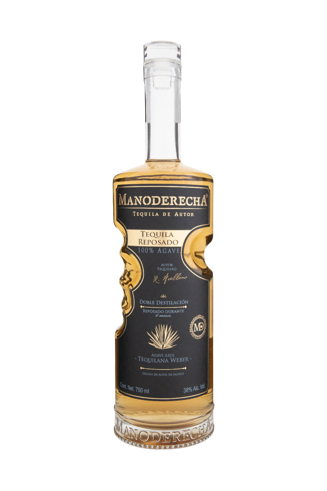 Tequila Manoderecha Doble Destilación Reposado 750 Ml
