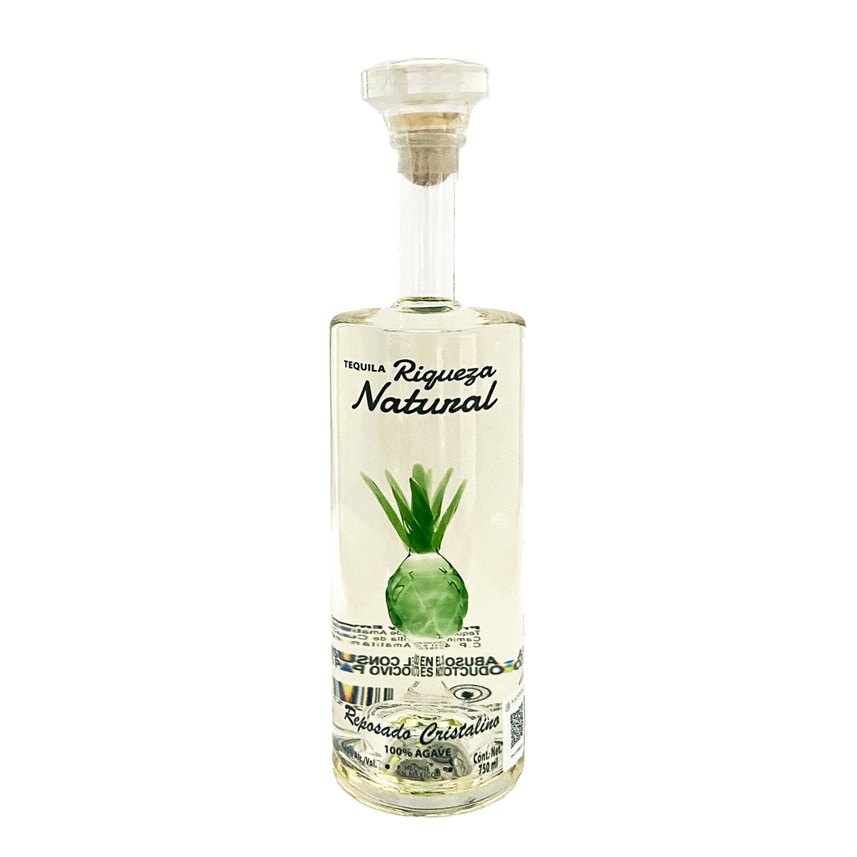Tequila Riqueza Natural Reposado Cristalino Piña 750 ml