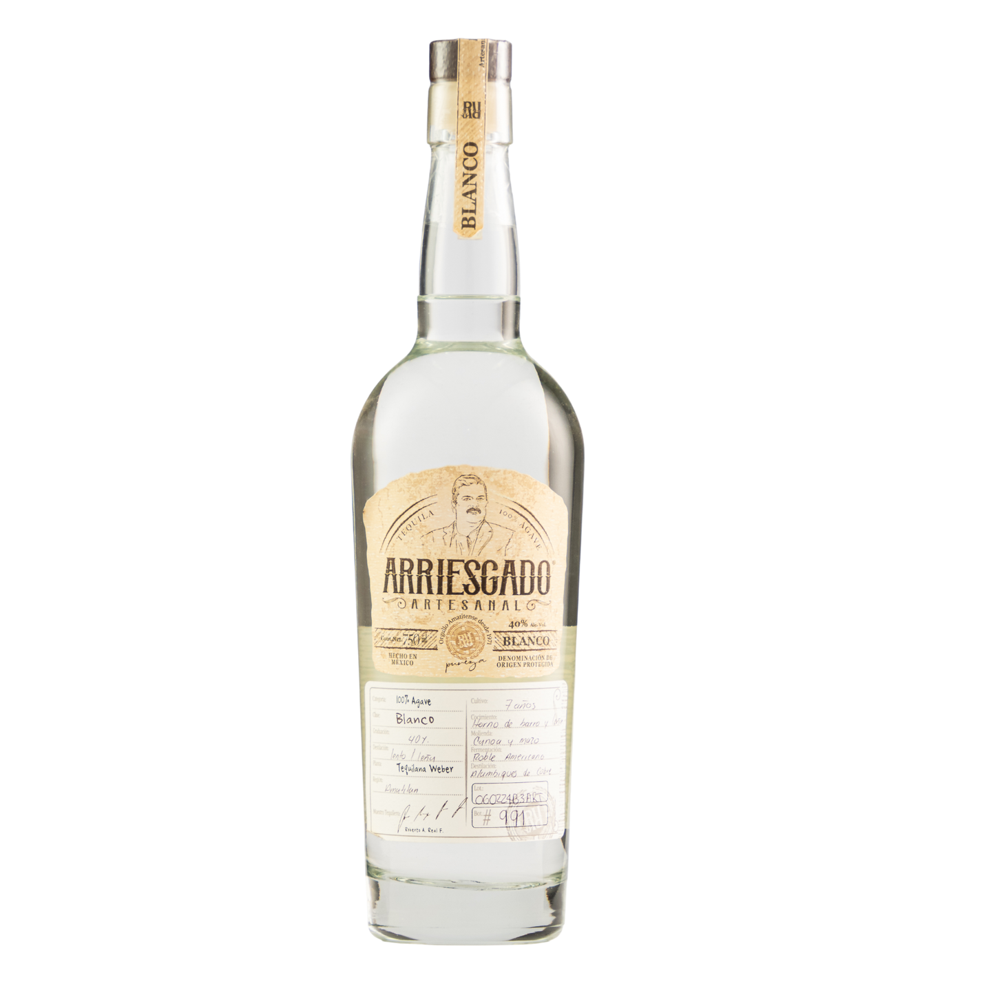 Tequila Arriesgado Artesanal Blanco 750 Ml