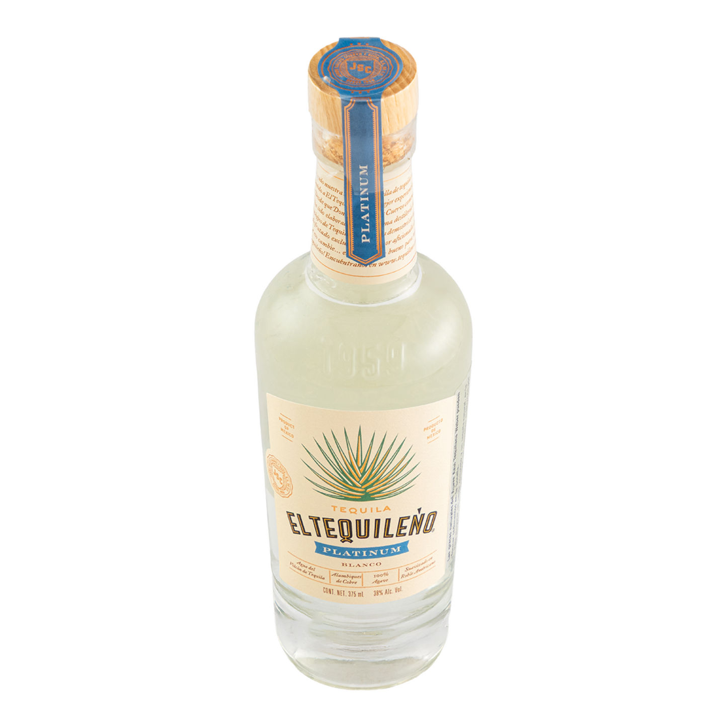 Tequila El Tequileño Platinum Blanco 375 Ml