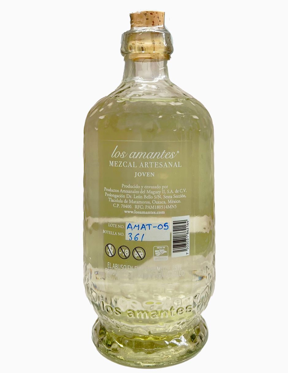 Mezcal Artesanal Los Amantes Joven Maguey Espadin 700 Ml