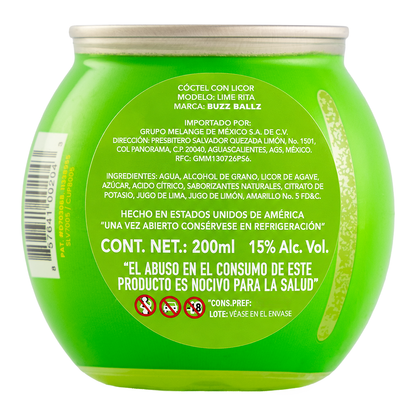 Bebida Buzzballz Lime Rita 200 Ml