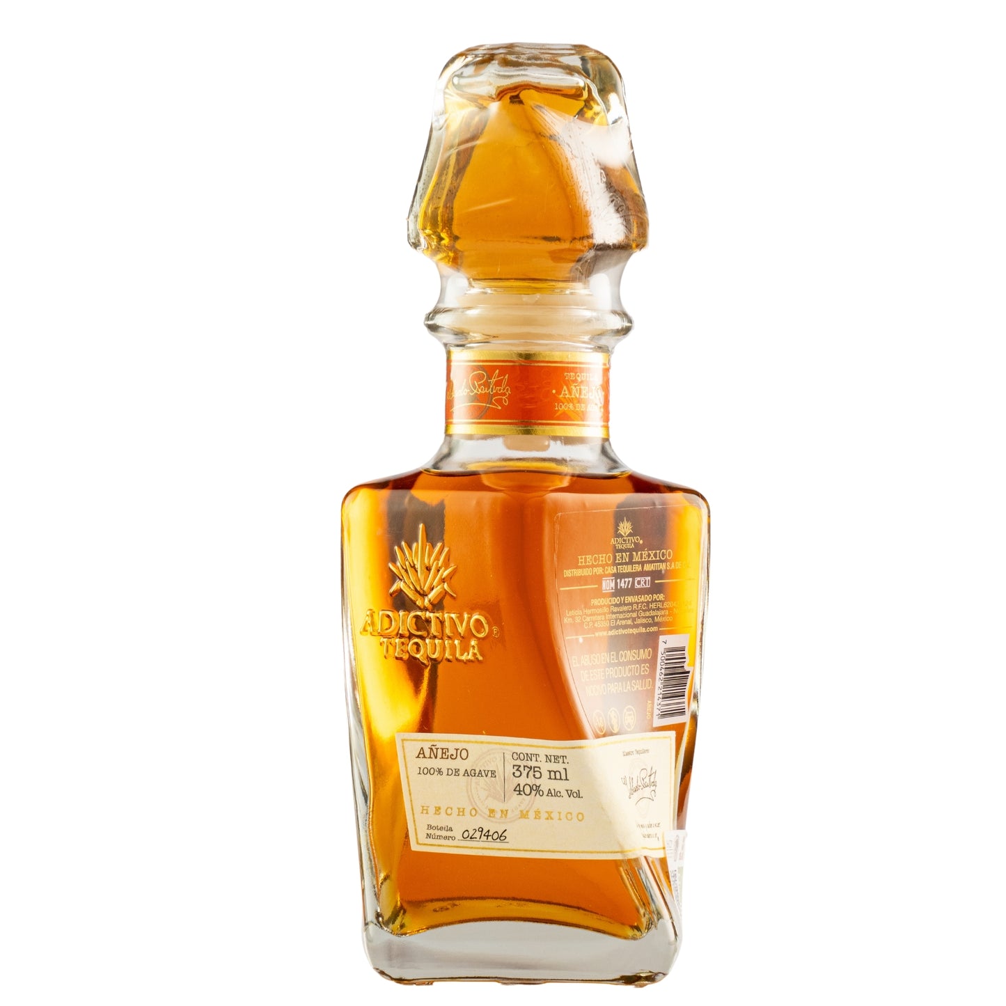 Tequila Adictivo Añejo 100% Agave 375 Ml