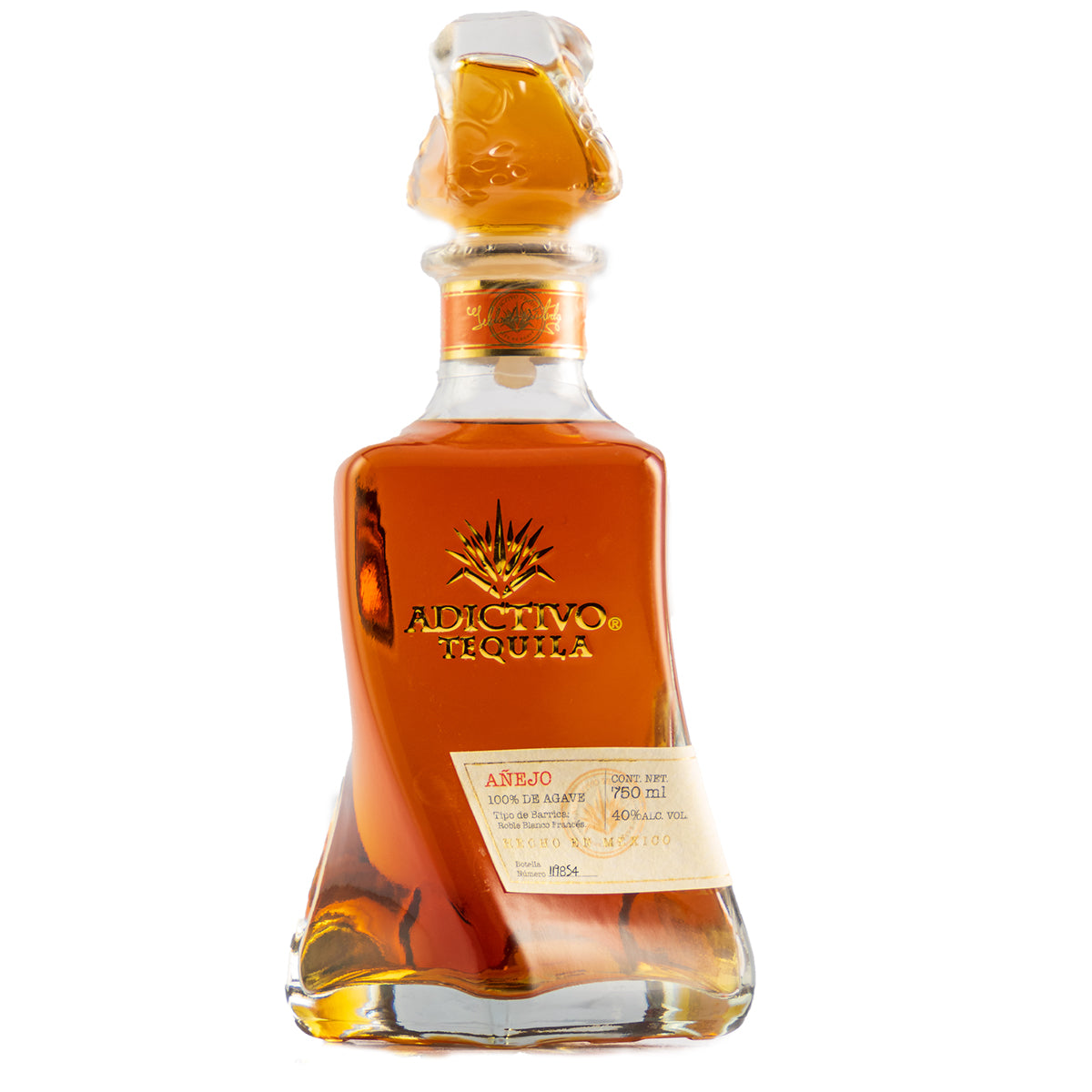 Tequila Adictivo Añejo 100% Agave 750 Ml