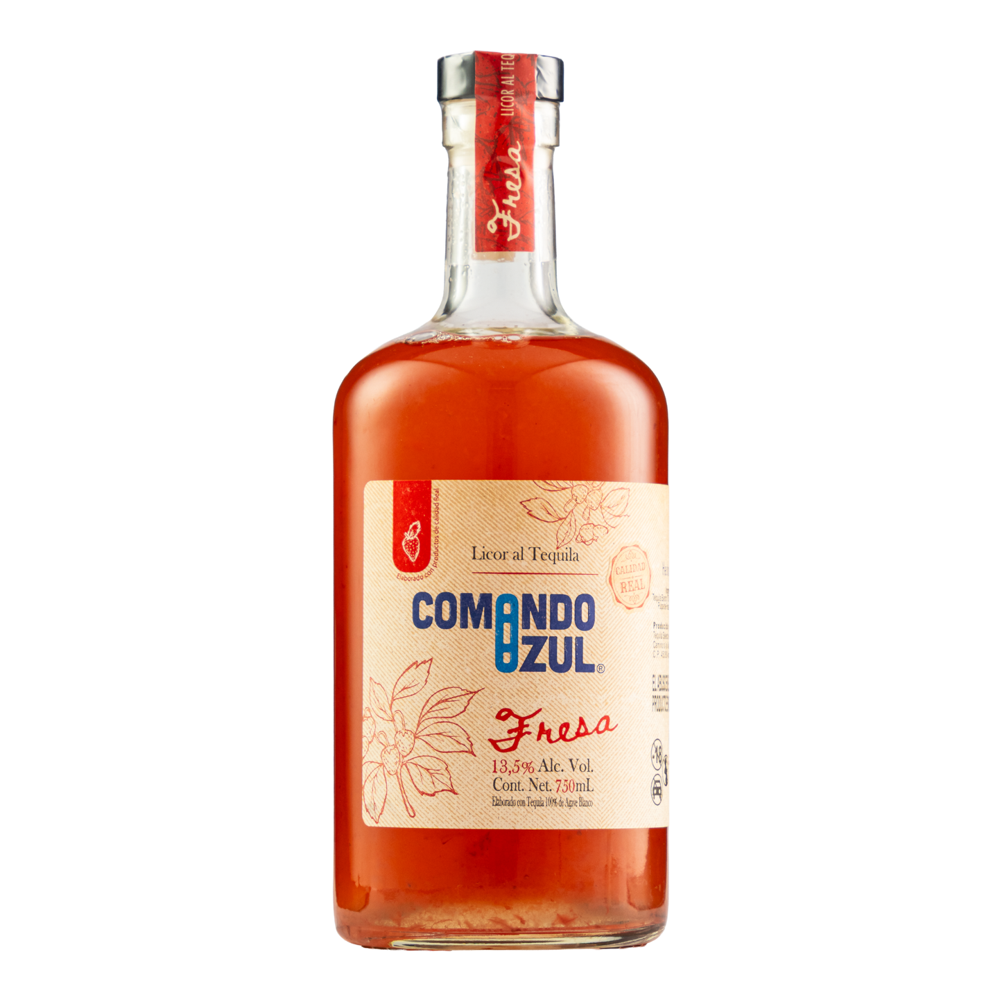 Licor con Tequila Comando Azul Fresa 750 Ml