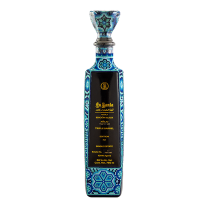 Tequila La Santa Black Añejo Triple Barrel Huichol 750 Ml